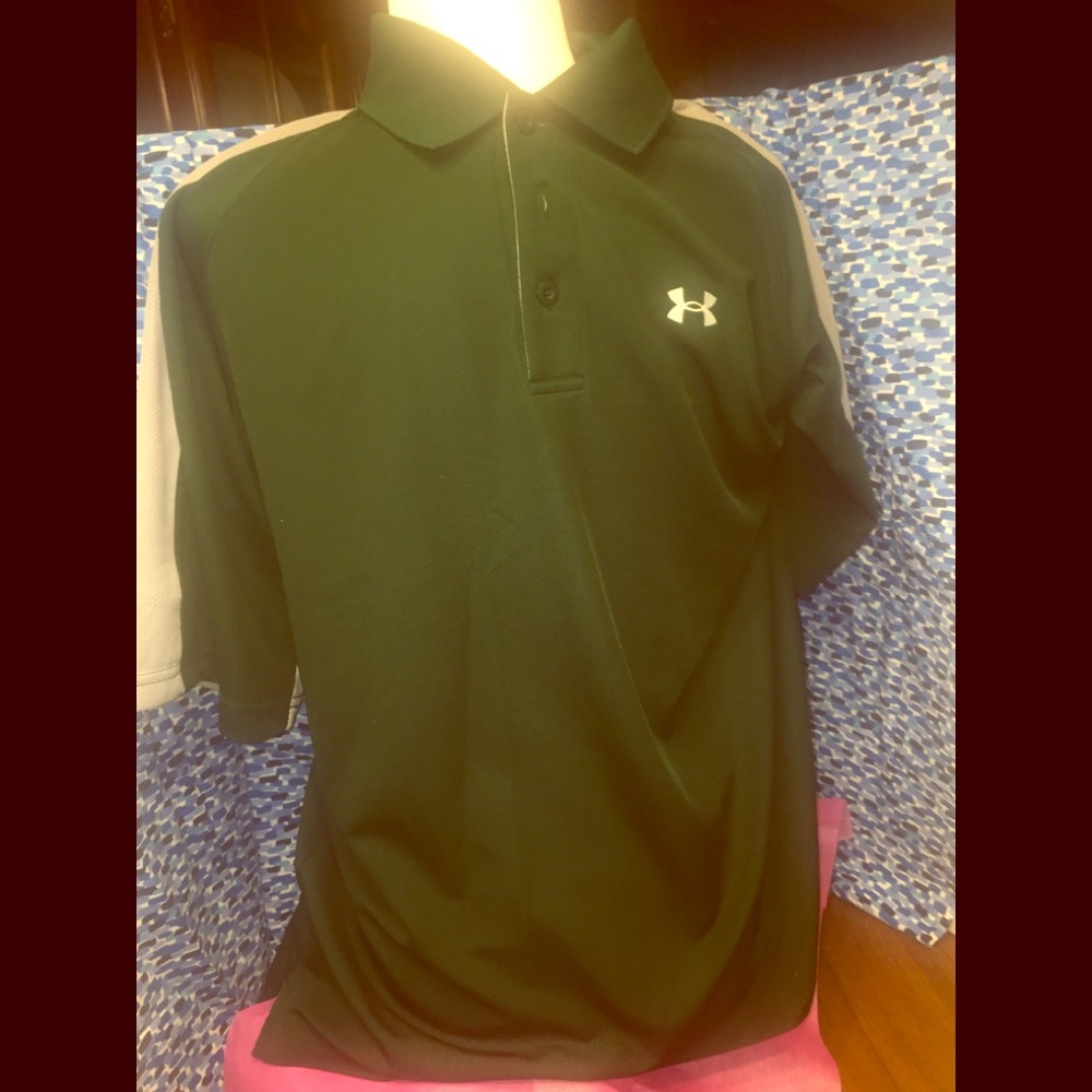 Under Armour Men’s dark. Green & Gray Polo, Jersey